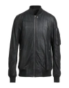 Rick Owens Black Hollywood Classic Flight Leather Jacket In Black