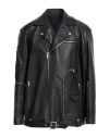Rick Owens Man Jacket Black Size Onesize Calfskin In Black