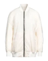 Rick Owens Man Jacket Cream Size 36 Polyester, Viscose In White