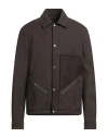 Rick Owens Tour Long-sleeved Overshirt In Brown