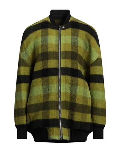 Rick Owens Luxor Plaid-check Bomber Jacket In Green
