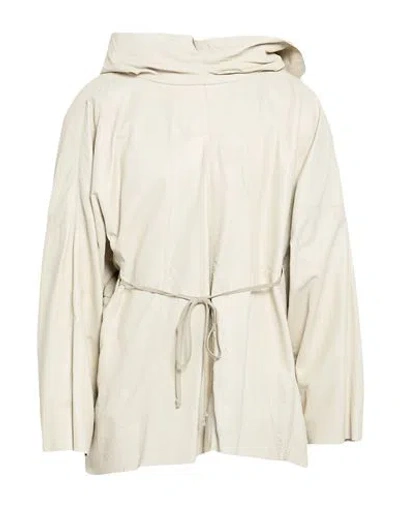 Rick Owens Man Jacket Light Grey Size 38 Leather In Brown