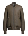 Rick Owens Man Jacket Military Green Size 38 Lambskin In Brown