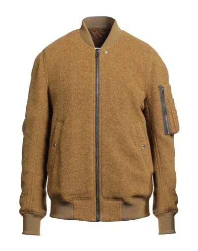 Rick Owens Man Jacket Mustard Size 44 Virgin Wool In Brown