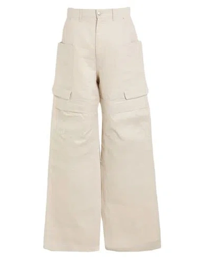 Rick Owens Man Jeans Beige Size 33 Linen In White