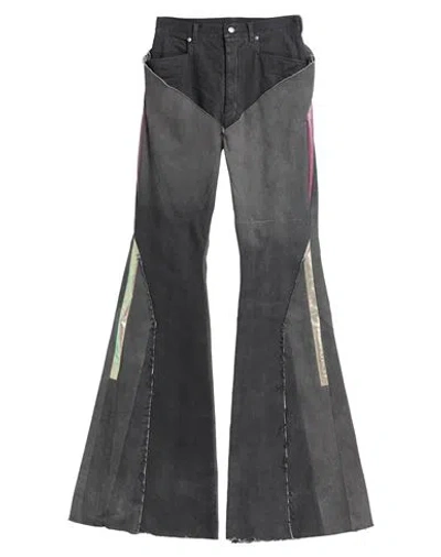 Rick Owens Man Jeans Dark Brown Size 30 Cotton, Elastomultiester, Rubber In Gray