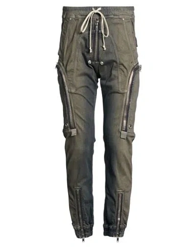 Rick Owens Man Jeans Dark Green Size 30 Cotton, Elastomultiester, Rubber