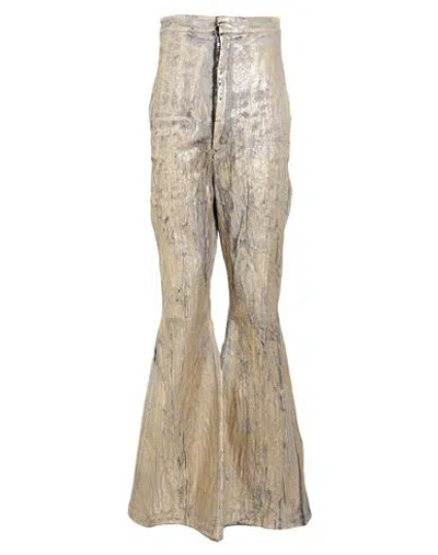 Rick Owens Man Jeans Gold Size 36 Cotton, Elastomultiester, Rubber In Multi