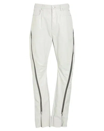 Rick Owens Man Jeans Light Grey Size 32 Cotton, Elastomultiester, Rubber In Gray