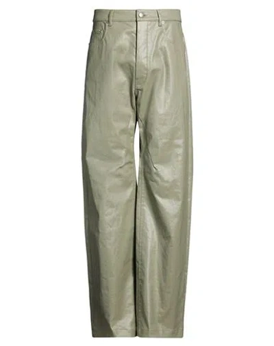 Rick Owens Man Jeans Sage Green Size 34 Cotton, Elastane, Rubber