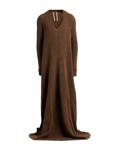 Rick Owens Man Maxi Dress Brown Size M Alpaca Wool, Polyamide, Wool, Elastane