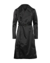 Rick Owens Man Overcoat & Trench Coat Black Size 38 Polyamide In Black