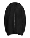 Rick Owens Man Overcoat & Trench Coat Black Size Onesize Polyester, Virgin Wool In Black