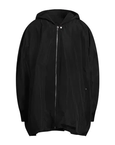 Rick Owens Man Overcoat & Trench Coat Black Size Onesize Polyester, Virgin Wool