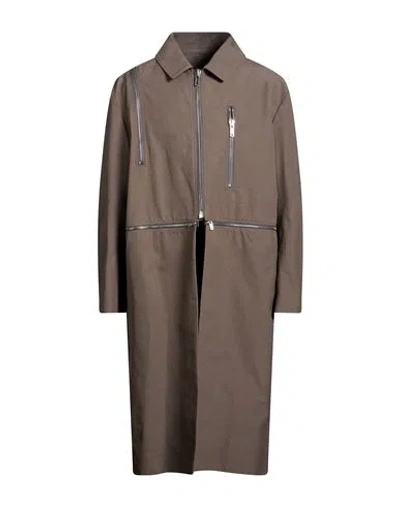 Rick Owens Man Overcoat & Trench Coat Khaki Size 36 Cotton In Gray