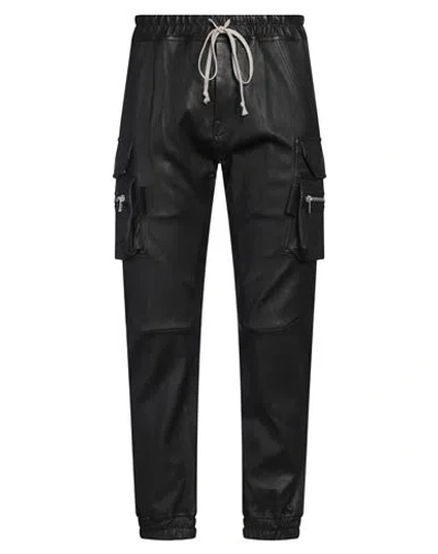 Rick Owens Man Pants Black Size 36 Lambskin, Cotton, Lycra
