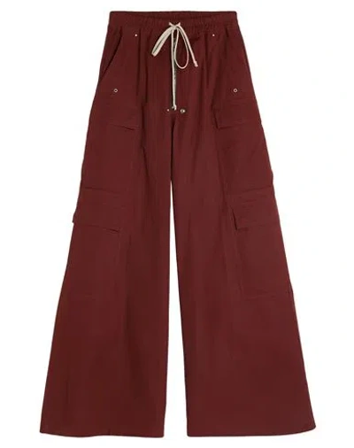 Rick Owens Man Pants Brick Size 32 Cotton, Elastane In Red