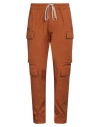 Rick Owens Man Pants Brown Size 40 Cotton, Elastane In Brown