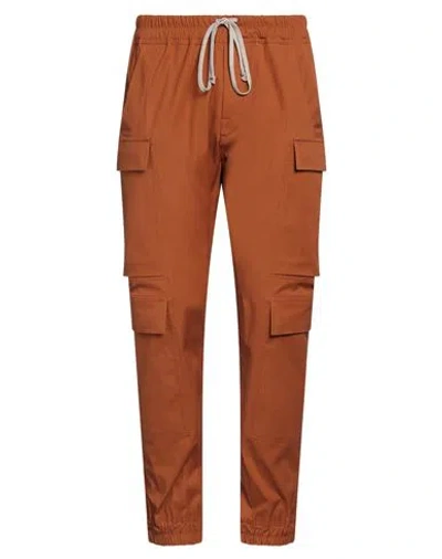 Rick Owens Man Pants Brown Size 40 Cotton, Elastane
