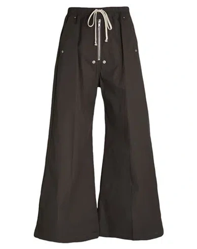 Rick Owens Man Pants Charcoal Size 34 Cotton, Elastane In Black