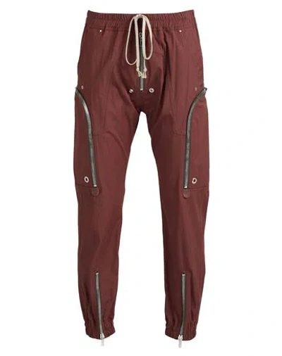 Rick Owens Man Pants Chocolate Brown Size 34 Cotton, Elastane