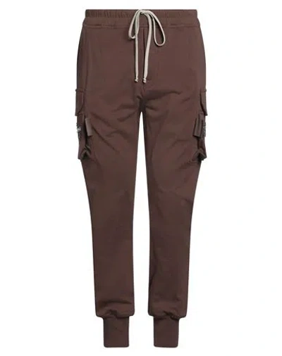 Rick Owens Man Pants Chocolate Brown Size 40 Cotton, Elastane In Brown