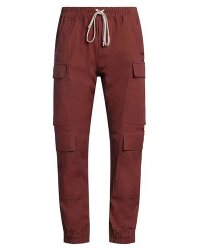 Rick Owens Man Pants Chocolate Brown Size 40 Cotton, Elastane