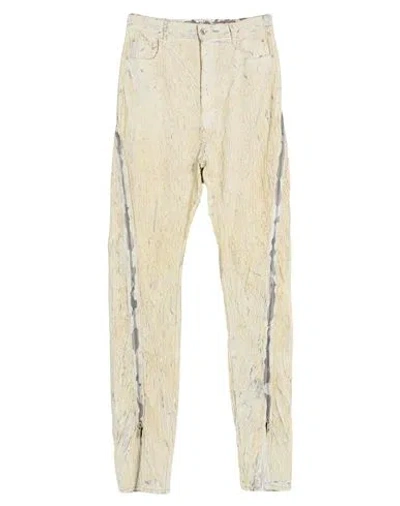 Rick Owens Man Pants Cream Size 34 Cotton, Polyester In White