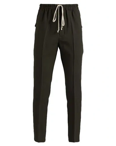 Rick Owens Man Pants Dark Green Size 30 Virgin Wool In Black