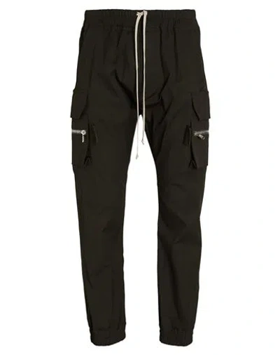Rick Owens Man Pants Dark Green Size 34 Cotton, Elastane In Black