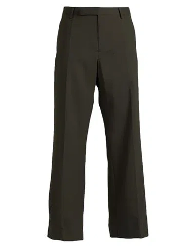 Rick Owens Man Pants Dark Green Size 36 Virgin Wool, Elastane In Black