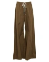 Rick Owens Man Pants Khaki Size 38 Cotton, Elastane In Brown