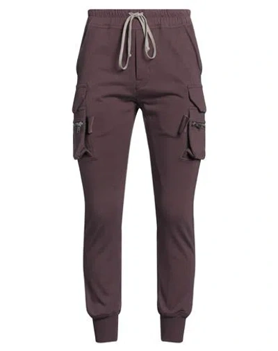 Rick Owens Man Pants Mauve Size 38 Cotton, Elastane In Purple