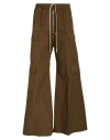 Rick Owens Man Pants Military Green Size 32 Cotton, Elastane In Brown