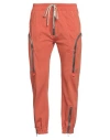 Rick Owens Man Pants Orange Size 38 Cotton, Elastane