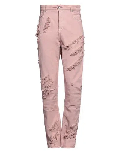 Rick Owens Man Pants Pastel Pink Size 34 Cotton, Polyester, Rubber
