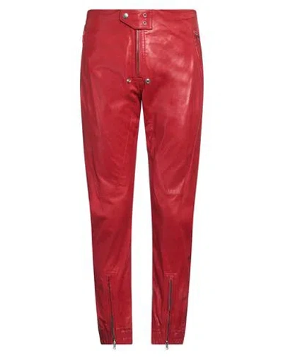 Rick Owens Man Pants Red Size 32 Calfskin