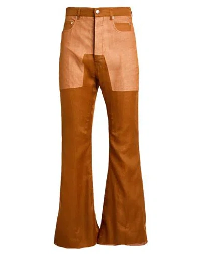 Rick Owens Man Pants Tan Size 30 Cotton In Brown