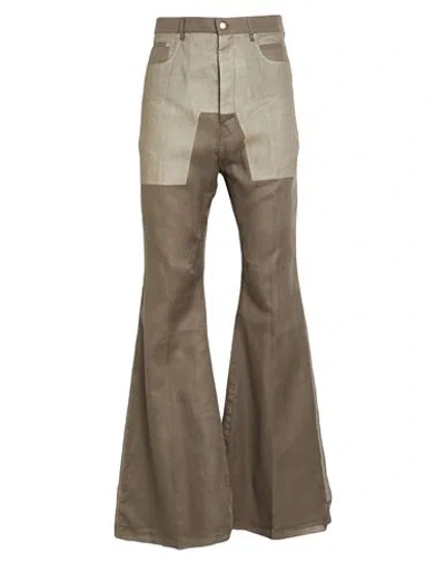 Rick Owens Man Pants Taupe Size 32 Cotton In Grey