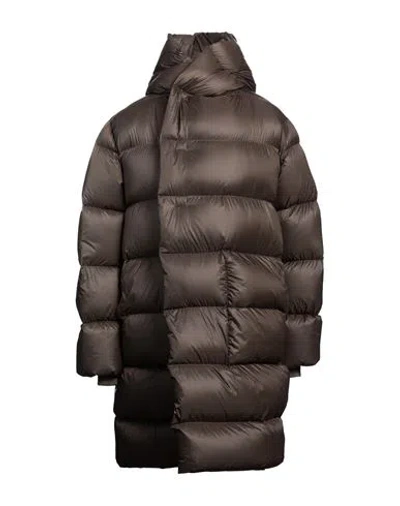 Rick Owens Man Puffer Khaki Size 40 Polyamide, Virgin Wool In Beige