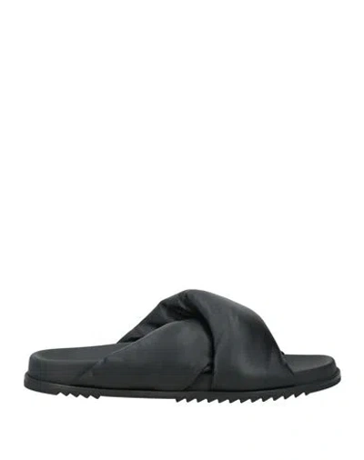 Rick Owens Man Sandals Black Size 9 Leather