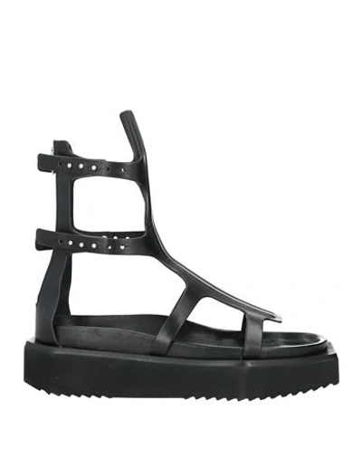 Rick Owens Man Sandals Black Size 9 Leather