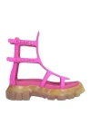 Rick Owens Man Sandals Fuchsia Size 9 Leather In Pink