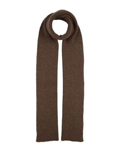 Rick Owens Man Scarf Chocolate Brown Size - Alpaca Wool, Polyamide, Wool, Elastane