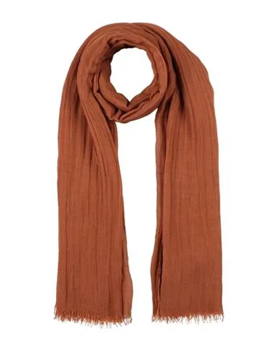 Rick Owens Man Scarf Rust Size - Modal, Linen, Silk