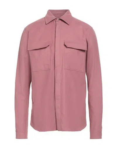 Rick Owens Man Shirt Antique Rose Size 38 Cotton In Pink