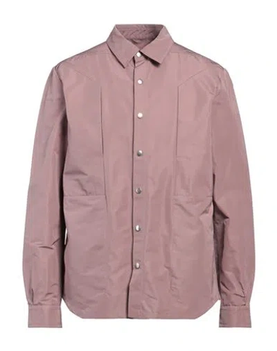 Rick Owens Man Shirt Antique Rose Size 42 Polyester In Pink