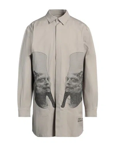 Rick Owens Man Shirt Beige Size 42 Cotton, Elastane, Polyester