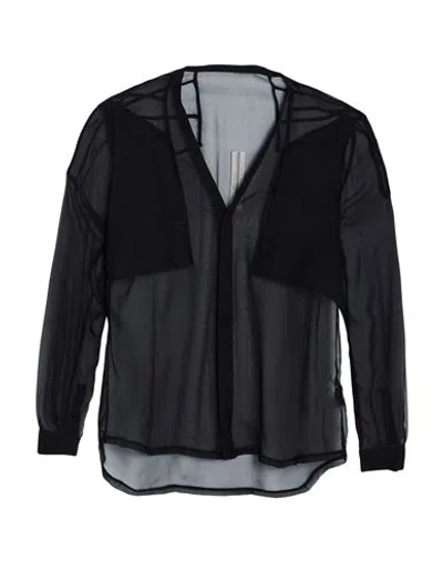 Rick Owens Man Shirt Black Size 38 Silk