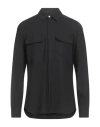 Rick Owens Fleece Textured Work Shirt In Black